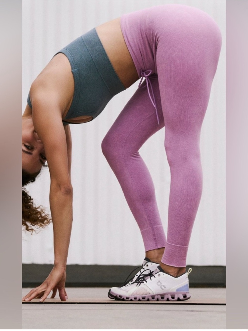 Free People Go To Leggings and Sports Bra set- Lavender sold as a set